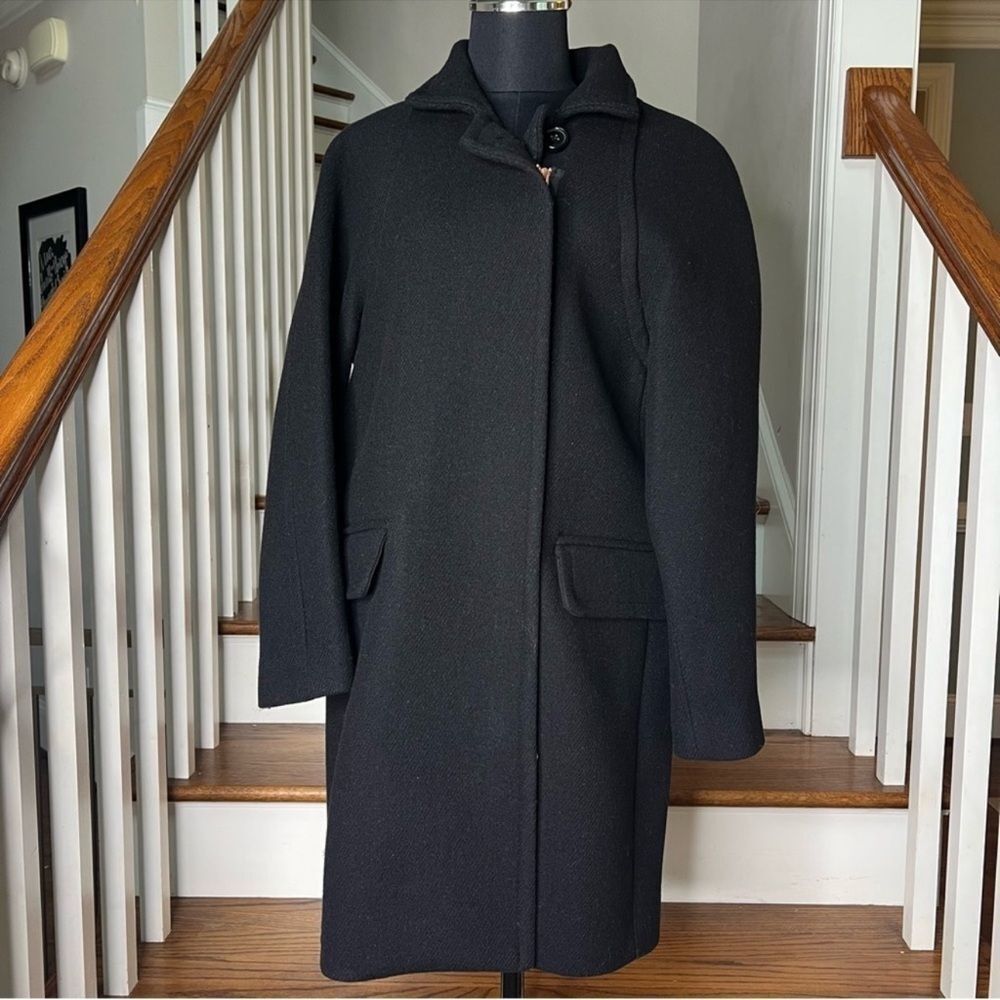 J. Crew Classic Black Trench Coat Sz 2 NWT